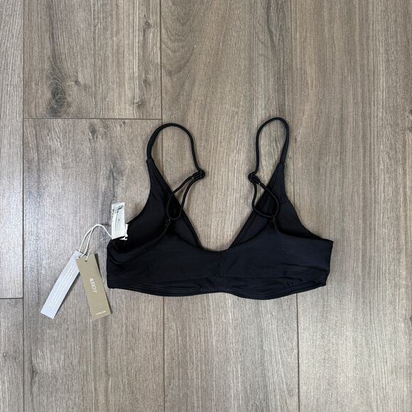 J.Crew Classic Sculpt Lana Bikini Top WMN S Black V-Neck Removable Pads Swimwear - Picture 5 of 9